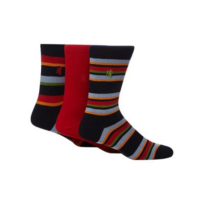 Pack of three red striped socks